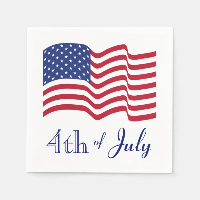 July Fourth American Flag Napkins (Front)