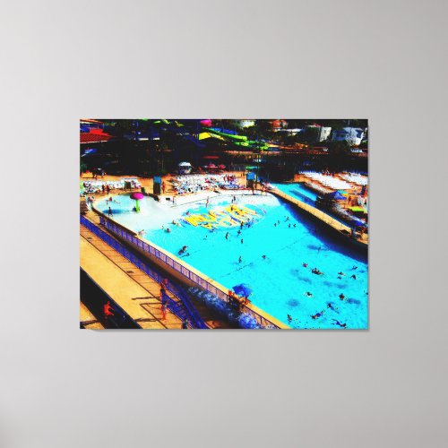 July Fourth at Daytona Lagoon Waterpark Fan Art Canvas Print