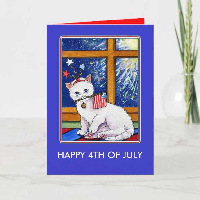 July Fourth Cat Card (Front)