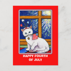July Fourth Cat Postcard