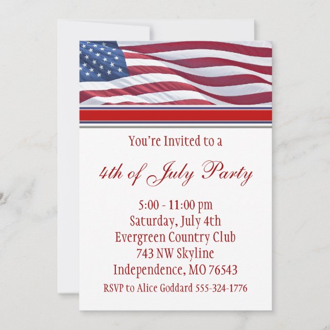 July Fourth or Campaign Party Invitation (Front)