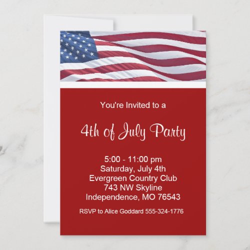 July Fourth or Election Campaign Party Invitations