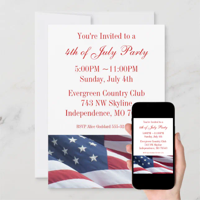 July Fourth or Election Campaign Party Invitations | Zazzle