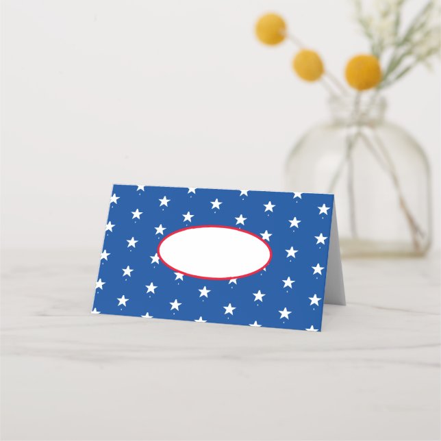 July Fourth Party Name Place Card (Front)