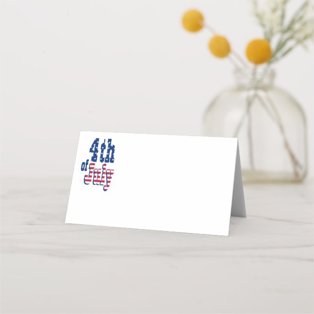 July Fourth Party Name Place Card (Front)
