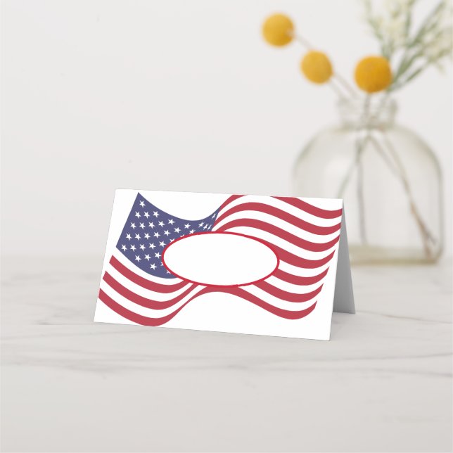 July Fourth Party Name Place Card (Front)