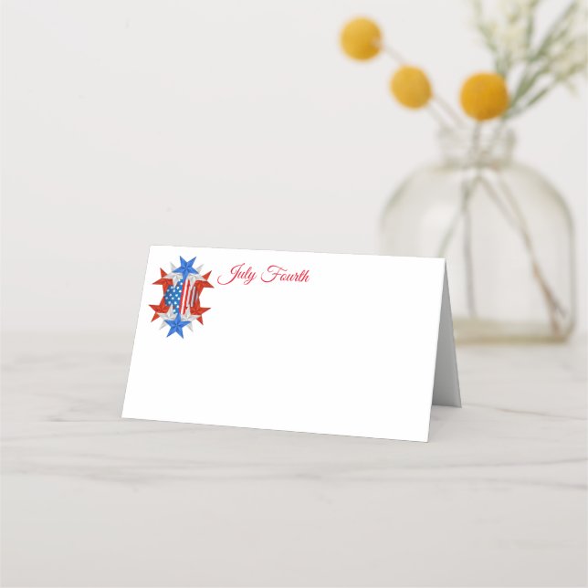 July Fourth Party Name Place Card (Front)