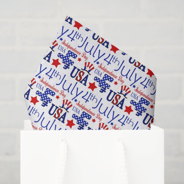 July Fourth Patriotic pattern prarty tissue Paper (Gift Bag)