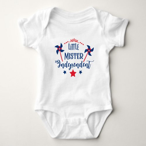 July Fourth word art boy Baby Bodysuit