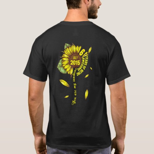 July Girls 2015 6th Sunflower Birthday Made In 201 T_Shirt