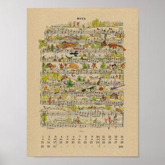 July Happy Notes Calendar 2022 Poster