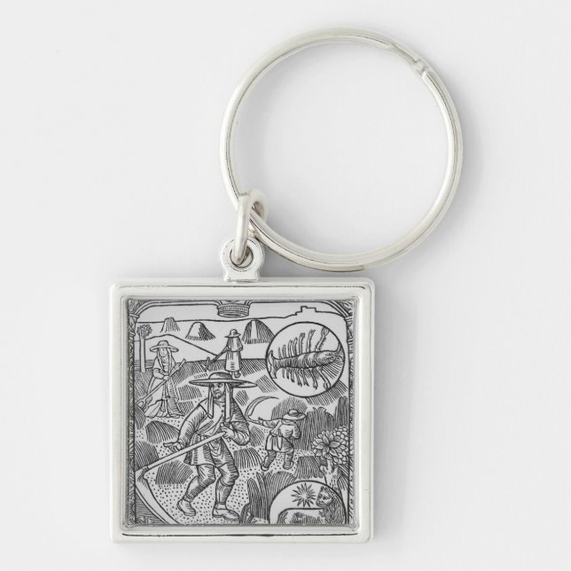 July, haymaking, Cancer Keychain (Front)
