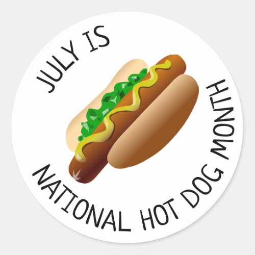 July is National Hot Dog Month Stickers