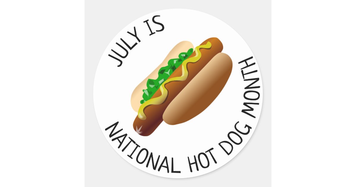 July is National Hot Dog Month Stickers