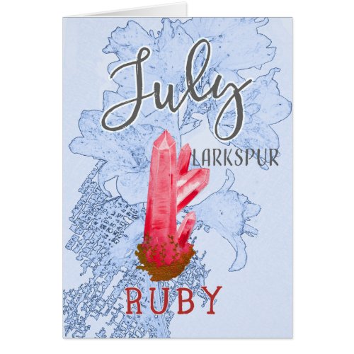 July birthstone birthday card