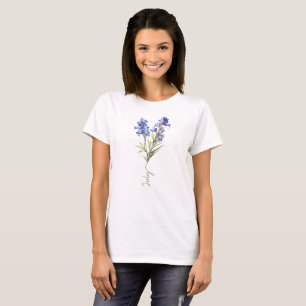 July Larkspur Birth Month Flower T-Shirt