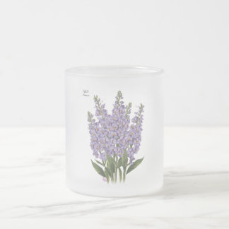 July Larkspur Bloom - Personalized Birthday Gift Frosted Glass Coffee Mug