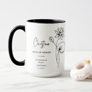 July Maid of Honor   Water Lily Birth Flower Mug