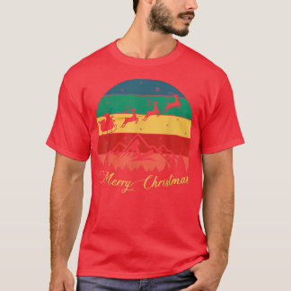 July Merry Christmas Santa Sleigh Reindeer, Funny T-Shirt