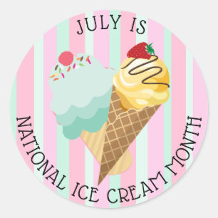 July National Ice Cream Month Stickers