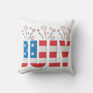 July Party Month American Stars and Stripes Outdoor Pillow