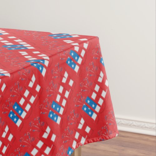 July Party Month American Stars and Stripes Tablecloth