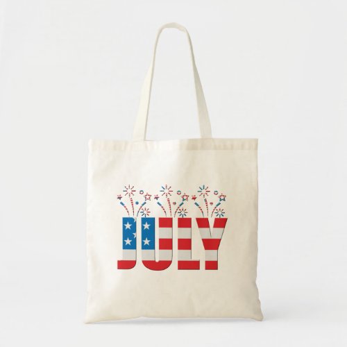 July Party Month American Stars and Stripes Tote Bag