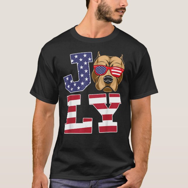 July Pride American Independence Day July 4th Pitb T-Shirt (Front)