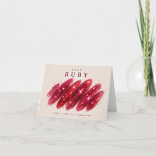 July Ruby Birthstone Card