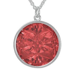 July Ruby Birthstone Necklace