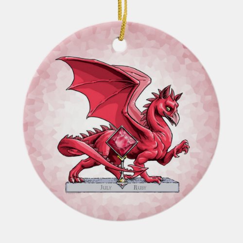 Julyâs Birthstone Dragon Ruby Ornament