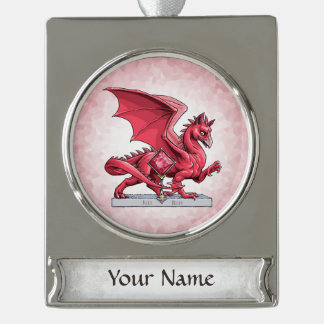 July’s Birthstone Dragon: Ruby Silver Plated Banner Ornament