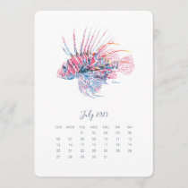 July Stand Alone Calendar Tropical Fish