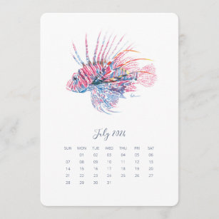 July Stand Alone Calendar Tropical Fish