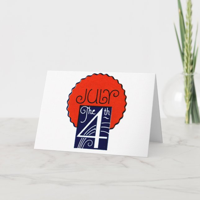 July the 4th mod retro patriotic Independence Day Card (Front)