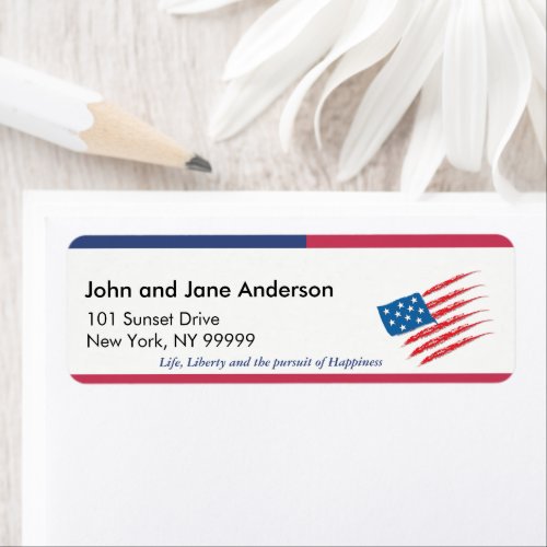 July Themed Personalized Address Label