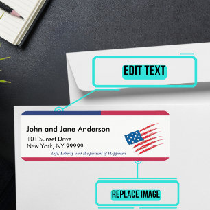 July Themed Personalized Address Label