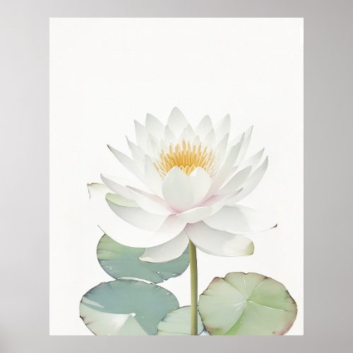 July Water Lily Birth Flower Poster
