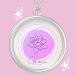 July Water Lily Necklace - Personalized<br><div class="desc">Celebrate the serenity and beauty of July with our "July Water Lily Necklace." This exquisite necklace showcases the water lily, a symbol of peace and rebirth, elegantly placed within a lavender circle. Personalize this piece with a name in a stylish font, making it a special and unique gift for someone...</div>
