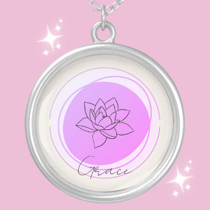July Water Lily Necklace - Personalized