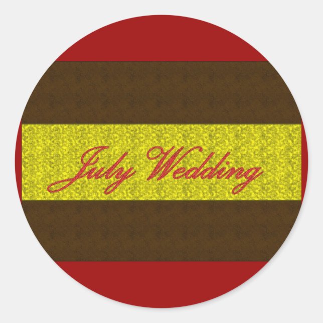 "July Wedding" Elegant Sticker (Front)
