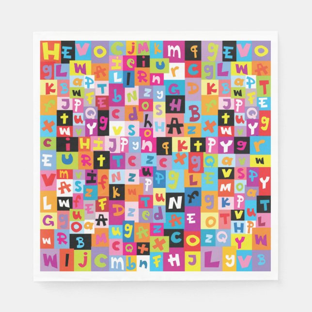 Jumble Alphabet Pattern Napkins (Front)