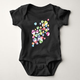 Jumble Of Colorful Skulls Baby Bodysuit