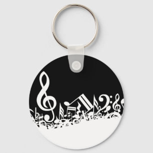 Jumble of Musical Symbols Keychain