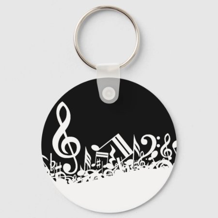 Jumble Of Musical Symbols Keychain