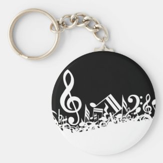 Jumble of Musical Symbols Keychain