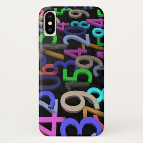Jumble of Numbers Image iPhone X Case