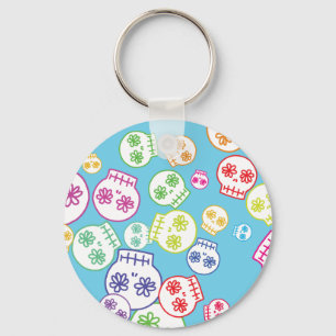 Jumble of Sugar Skulls Keychain