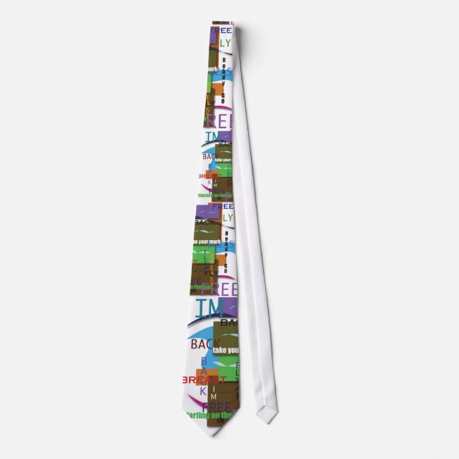 Jumble of Swim Words Neck Tie (Front)