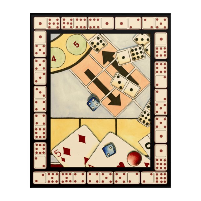 Jumbled Assortment of Games of Chance Acrylic Print (Front)